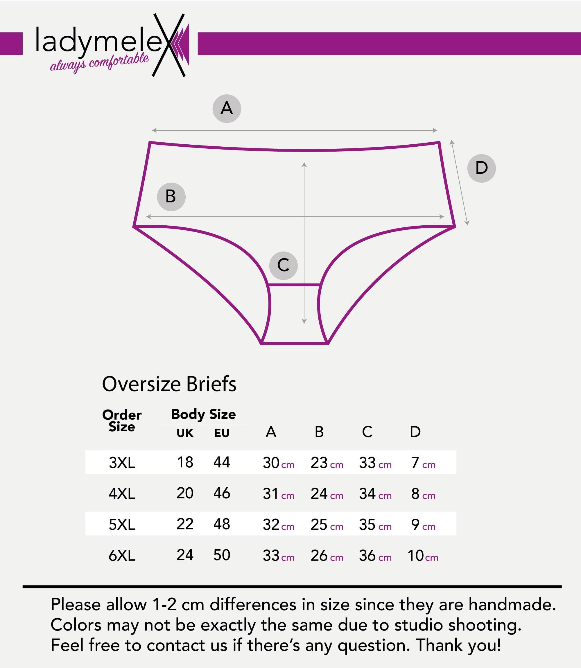 LadyMelex Women's Panties Oversize (3XL-4XL-5XL-6XL) Briefs Cotton Underwear Ladies Mid-Rise Knickers Plus Size Pack of 5