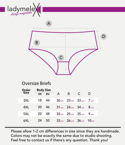 LadyMelex Women's Briefs Black Oversize (3XL-4XL-5XL-6XL) Cotton Underwear Mid-Rise Panties Plus Size Pack of 5