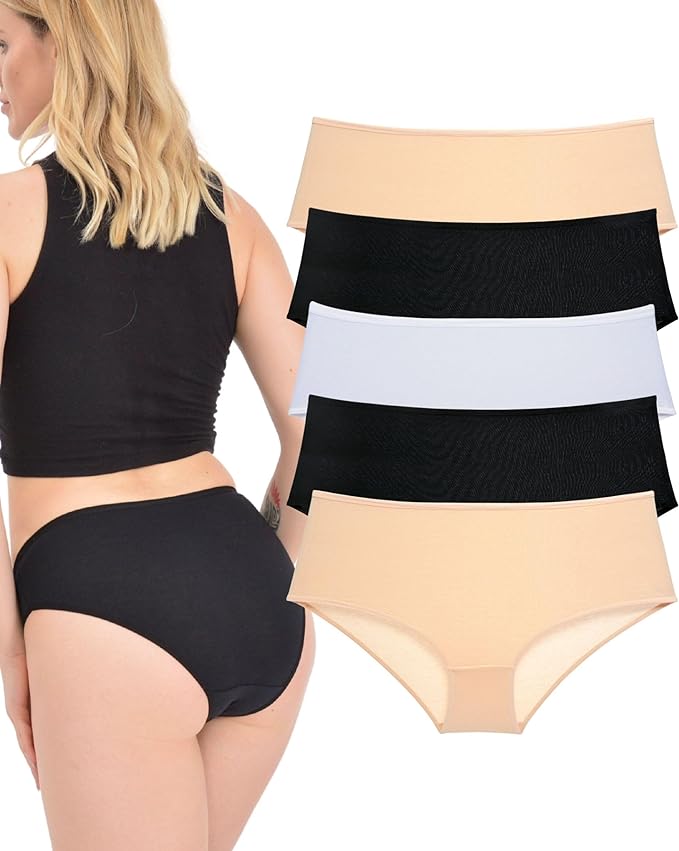 LadyMelex Women's Briefs Oversize (3XL-4XL-5XL-6XL) Cotton Underwear Mid-Rise Panties Plus Size Pack of 5